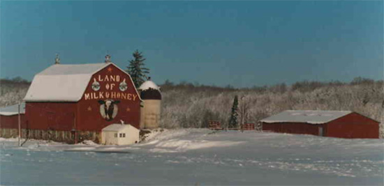 barn in winter